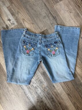Y2K low rise angels Jeans Embroidered detail